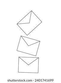 envelope contour three on a white background,
