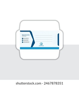 The envelope corporate size template. International standard size. Envelope template design. Envelope mock up. Vector illustration.