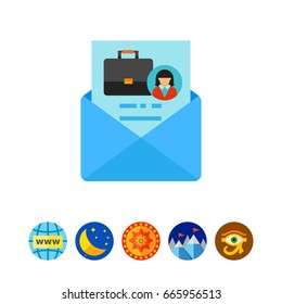 Envelope with cover letter vector icon