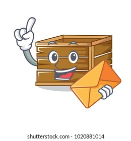 With envelope crate character cartoon style