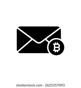 Envelope with Crypto Tag Symbolizing Digital Currency and Financial Communication