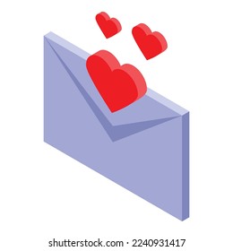 Envelope cupid icon isometric vector. Arrow love. Valentine amour