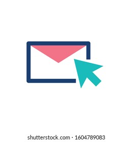 Envelope and cursor design, Message email mail letter marketing communication card and document theme Vector illustration