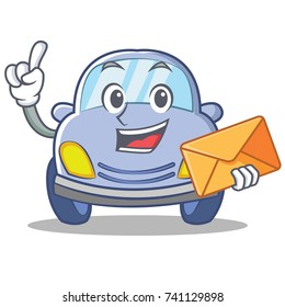 With envelope cute car character cartoon