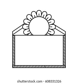 envelope with cute sunflower isolated icon vector illustration design