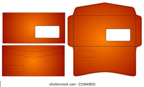 Envelope cutout pattern Vector illustration