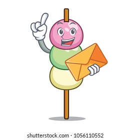 With envelope dango character cartoon style