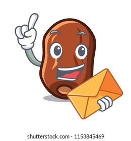 With envelope dates fruit character cartoon