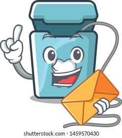 With envelope dental floss in the cartoon shape