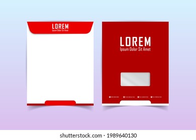 Envelope design. A4 Envelope vector design. A4 Envelope Mockup. Paper envelope A4 set isolated on color background. Stationery Template Design Kit. vector illustration.