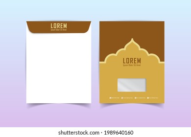 Envelope design. A4 Envelope vector design. A4 Envelope Mockup. Paper envelope A4 set isolated on color background. Stationery Template Design Kit. vector illustration.
