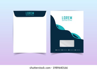 Envelope design. A4 Envelope vector design. A4 Envelope Mockup. Paper envelope A4 set isolated on color background. Stationery Template Design Kit. vector illustration.