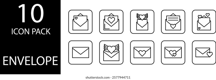 
Envelope design with added heart symbol, perfect for a love message or wedding invitation.