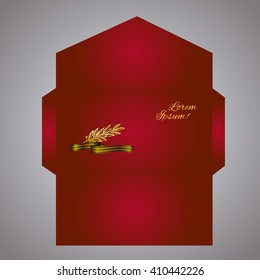 Envelope design with Black and gold Ribbon of St George and laurel branch. Eps-10