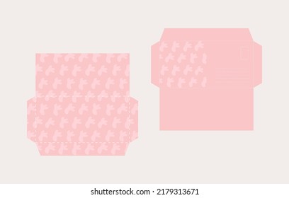Envelope Design Cutout Template Biomorphic Textures Stock Vector ...