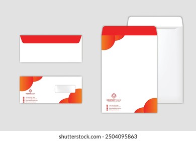 Envelope design. DL Envelope template. A4 Envelope vector design. Stationery Template Design Kit.