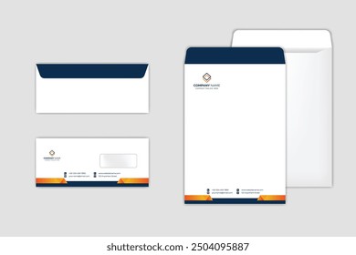 Envelope design. DL Envelope template. A4 Envelope vector design. Stationery Template Design Kit.