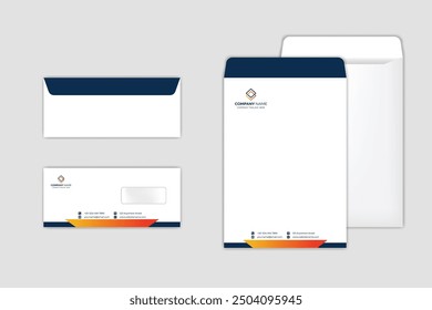 Envelope design. DL Envelope template. A4 Envelope vector design. Stationery Template Design Kit.