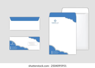 Envelope design. DL Envelope template. A4 Envelope vector design. Stationery Template Design Kit.