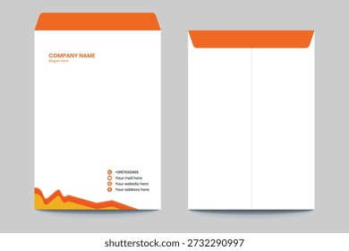 Umschlagdesign. DL Envelope-Vorlage. A4 Umschlag, Vektordesign. Design Kit für Briefbogenvorlagen.