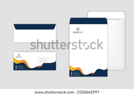 Envelope design. DL Envelope template. A4 Envelope vector design. Stationery Template Design Kit.
