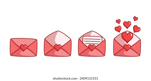 envelope design with heart stamp set