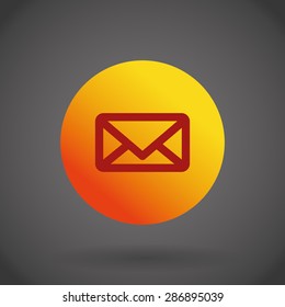 envelope design over grey background, vector illustration