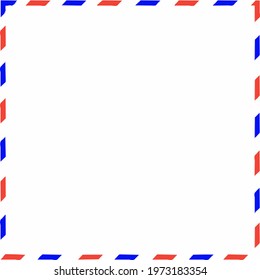 envelope design red and blue border