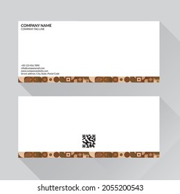 Envelope design template with colorful geometric shape, front and backside 