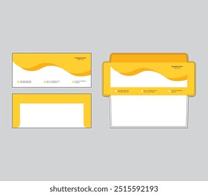 Modelo de design de envelope com corte, tamanho do envelope (12,4208 x 5,3232 polegadas) 
modelo de mídia de impressão. Layout editável de vetor. Dimensão normalizada internacional