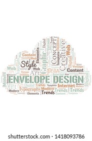 Envelope Design word cloud. Wordcloud made with text only.