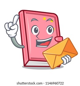 With envelope diary character cartoon style