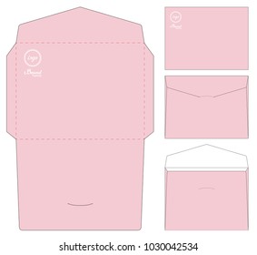 Envelope die cut mock up template vector