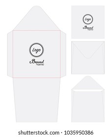 Envelope die cut mock up template vector