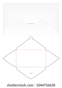 Envelope die cut mock up template Vector 