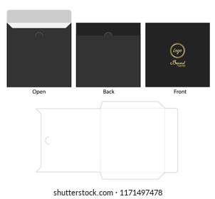 Envelope die cut mock up template vector