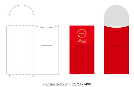 Envelope die cut mock up template vector