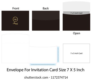 Envelope die cut mock up template Vector 