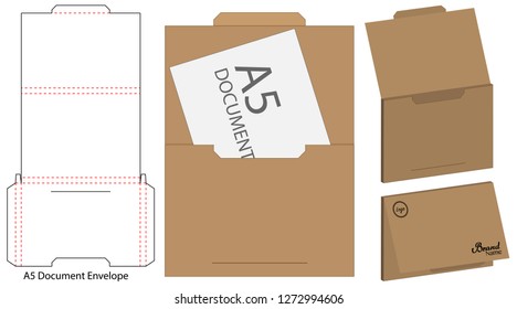 Envelope die cut mock up template Vector illustration.