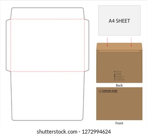 Envelope die cut mock up template Vector illustration.