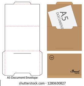 Envelope die cut mock up template Vector illustration.