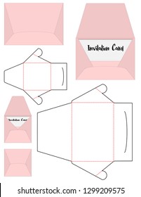 Envelope die cut mock up template Vector