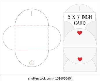 Envelope die cut mock up template Vector illustration.