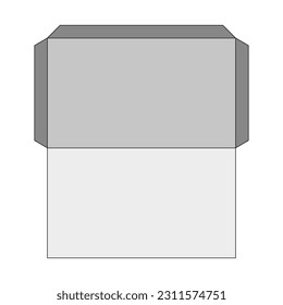 The envelope die cut outline template. Stamp. circuit envelope. International standard size. vector illustration.