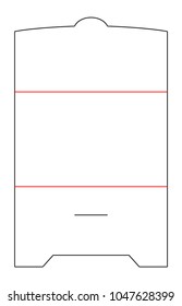Envelope die cut template with lock. Stamp. Vector black isolated circuit envelope for wedding invitation, birthday, holiday, feast, card.