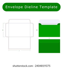 Envelope Dieline Template With 3D Design Editable Vectoe File