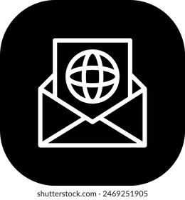 Envelope diplomacy icon with black filled line outline style. paper, letter, envelope, message, isolated, vector, blank. Vector Illustration