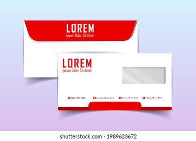 The envelope DL size template.  International standard size. Envelope template design. Envelope mock up. Vector illustration