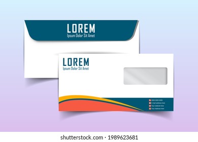 The envelope DL size template.  International standard size. Envelope template design. Envelope mock up. Vector illustration