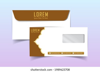 The envelope DL size template.  International standard size. Envelope template design. Envelope mock up. Vector illustration